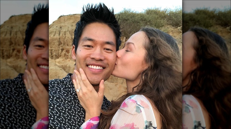 Marketa Kazdova kissing David Lim