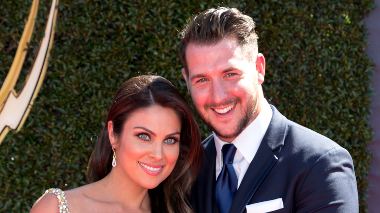 Nadia Bjorlin with Grant Turnbull wearing tuxedo 