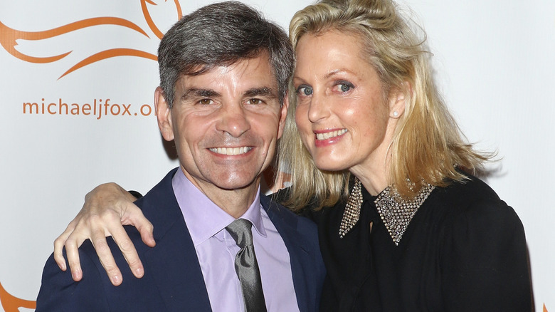 Ali Wentworth and George Stephanopoulos posing with smiles