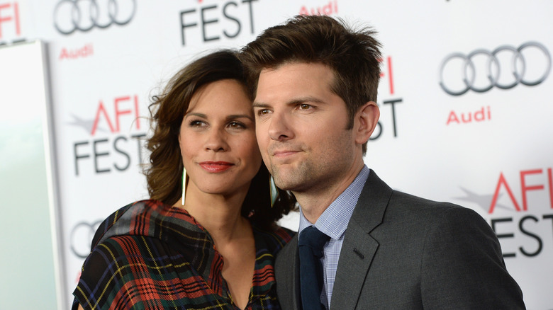 Adam Scott and Naomi Scott at the AFI Fest