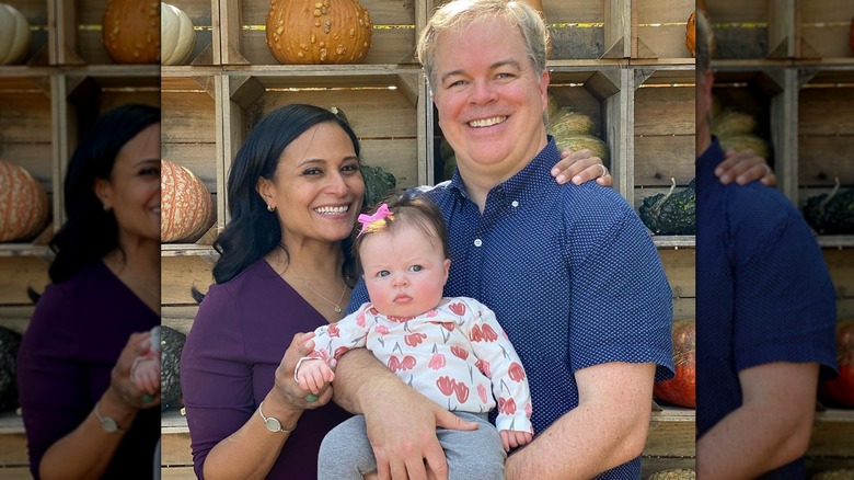 Kristen Welker with husband and daughter