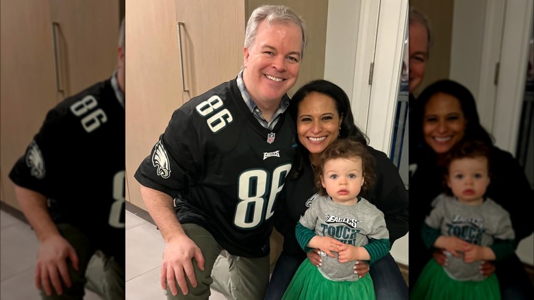 John Hughes, Kristen Welker, and their child