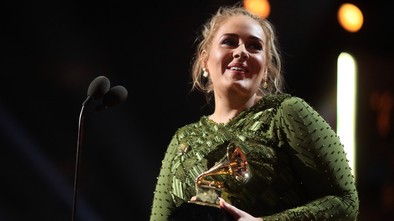 Adele accepting an award