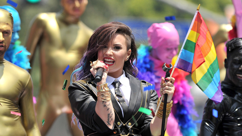 Demi Lovato performs at Pride Parade