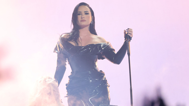 Demi Lovato performs on-stage