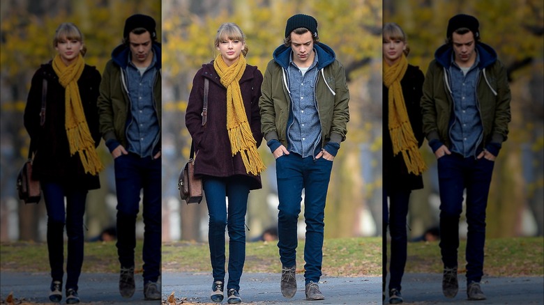 Taylor Swift and Harry Styles walking together in Central Park in 2012