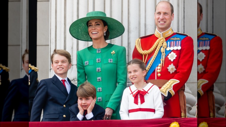 Th Cambridge kids posing at the 2023 Trooping of Color