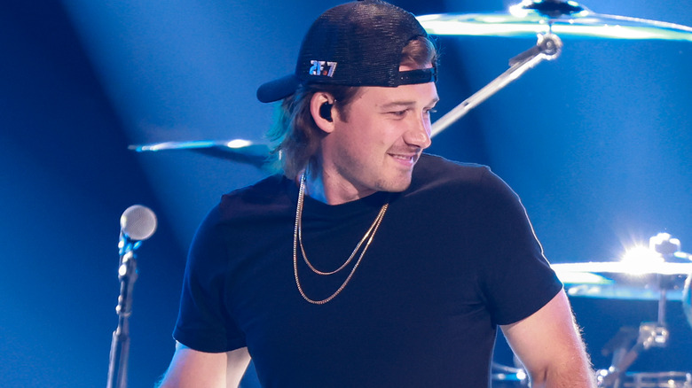 Morgan Wallen on stage performing