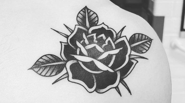 Black Rose Tattoo Designs Traditional Tattoo Stock Vector Royalty Free  1551510638  Shutterstock