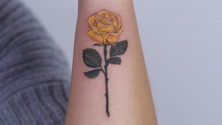 61 Small Rose Tattoos Designs for Men and Women  Piercings Models  Yellow  rose tattoos Small rose tattoo Rose tattoos for women