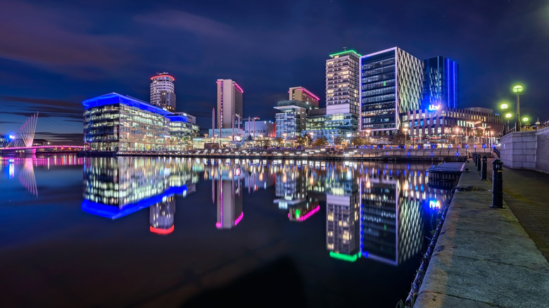 Greater Manchester lit up at night