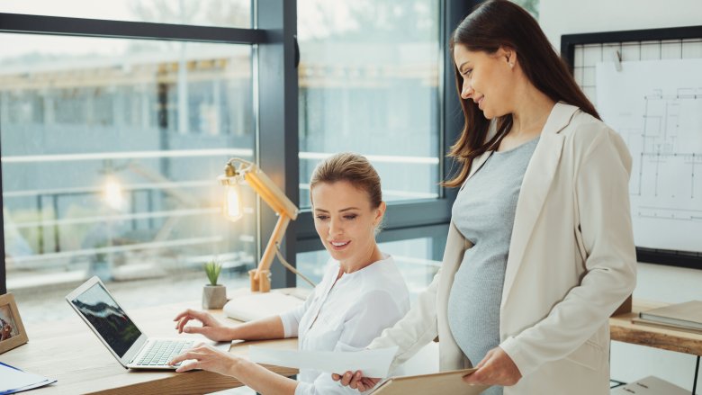 pregnant woman at work