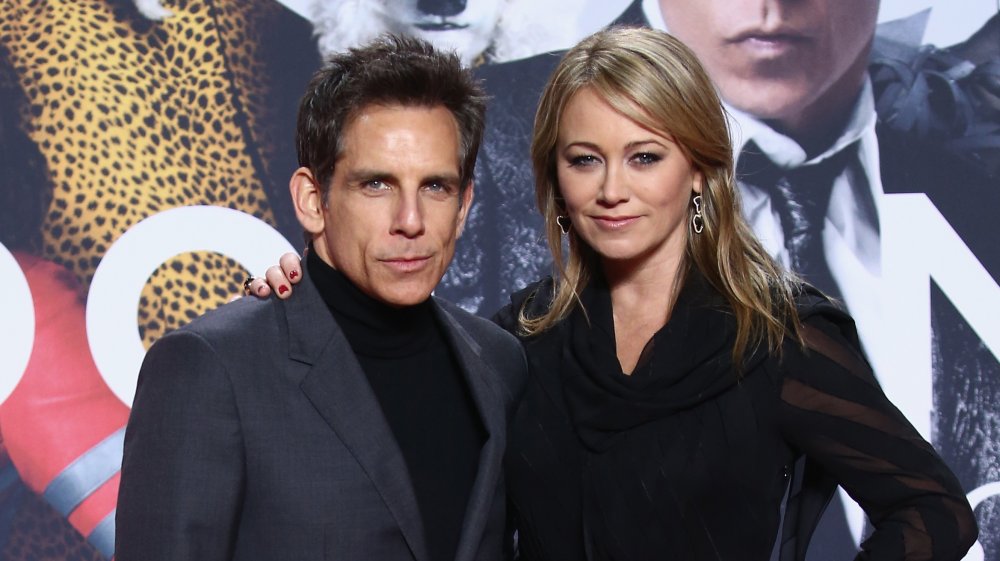 Ben Stiller and Christine Taylor posing