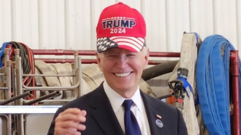 President Biden with MAGA hat