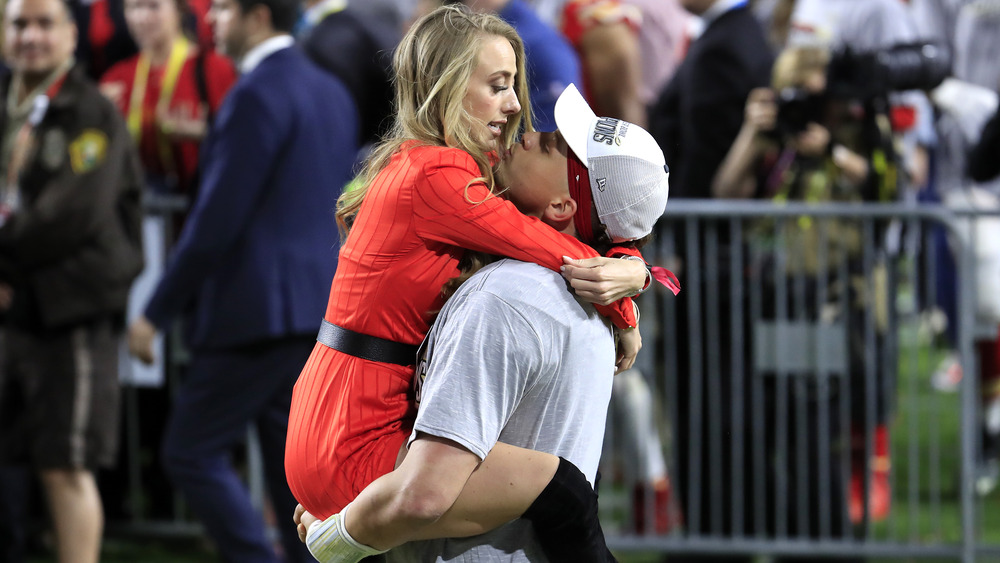 Brittany Matthews and Patrick Mahomes hugging