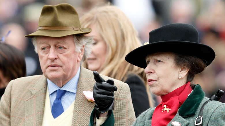 Andrew Parker Bowles with Princess Anne at races