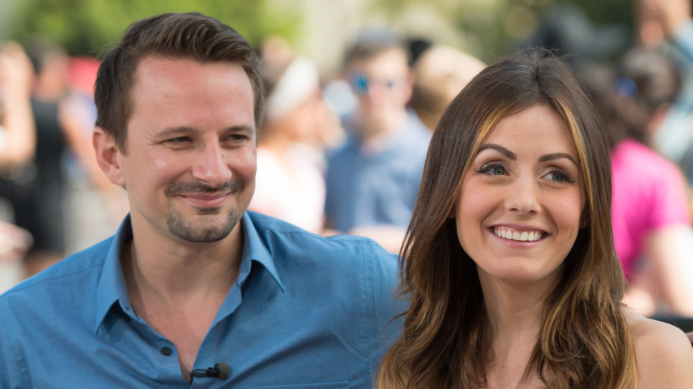 Carly Waddell smiling with Evan Bass