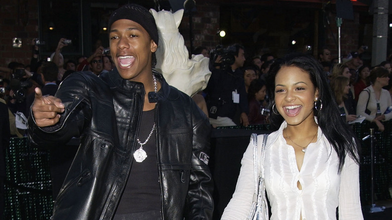 Nick Cannon and Christina Milian laughing