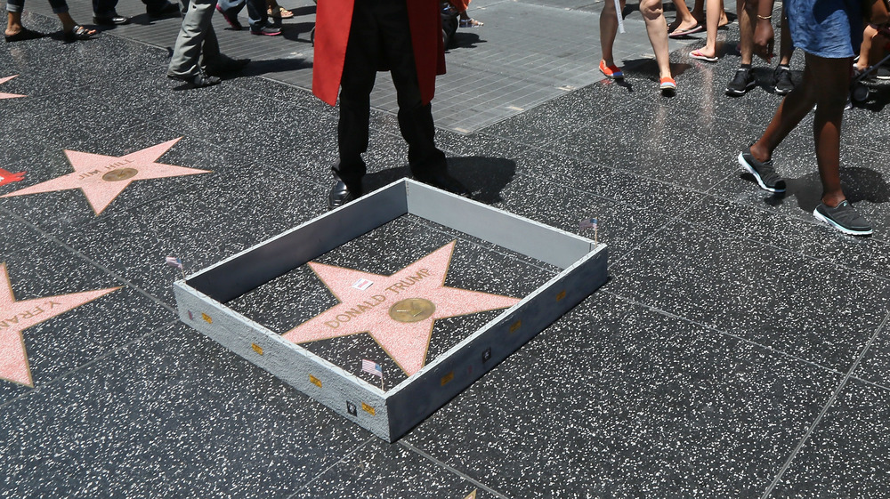 Trump star behind a wall