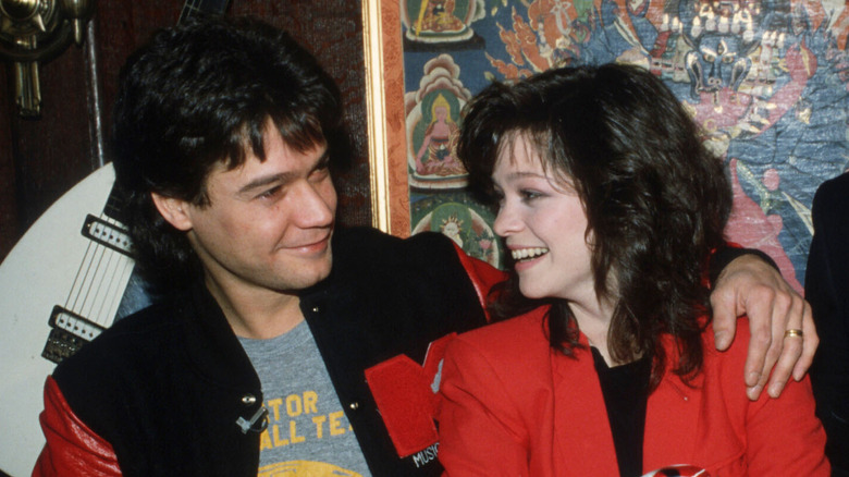 Valerie Bertinelli and Eddie Van Halen smiling