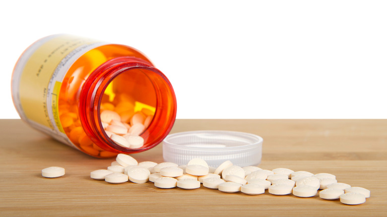 Generic drugs spilled on a table