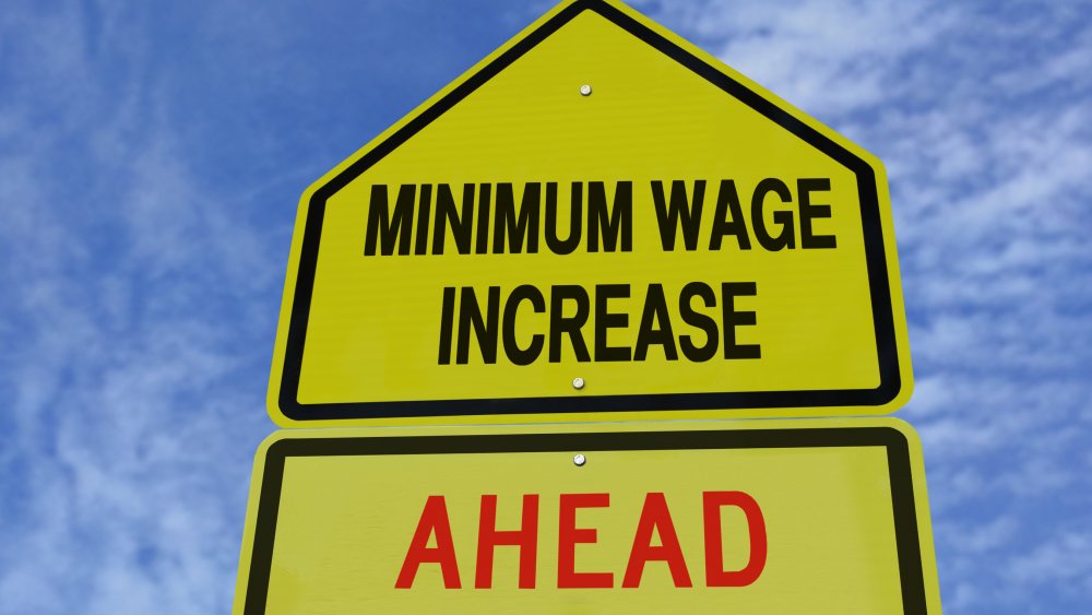 Minimum wage increase sign