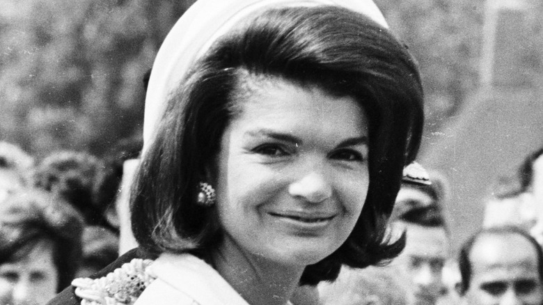 Jackie Kennedy in black and white