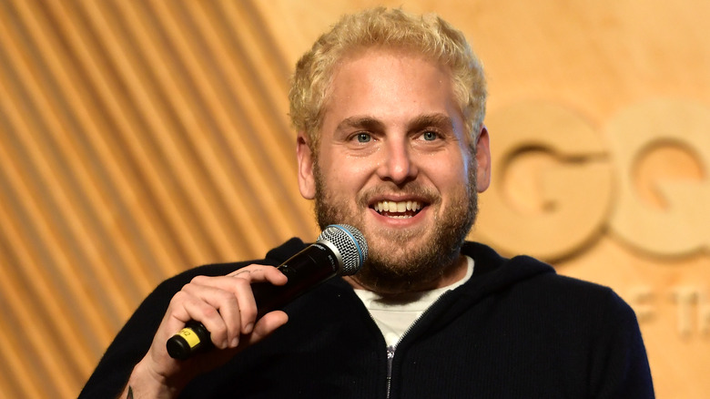 Jonah Hill speaks onstage