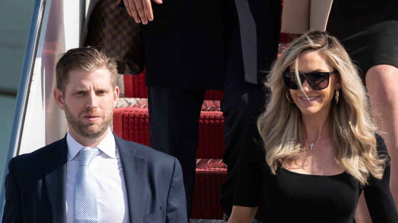 Eric and Lara Trump deplaning from Air Force One on Inauguration Day