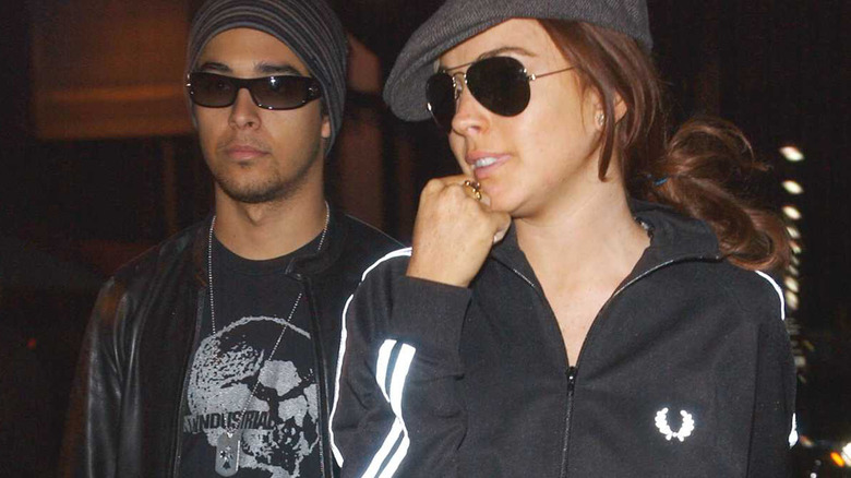 Lindsay Lohan and Wilmer Valderrama walking