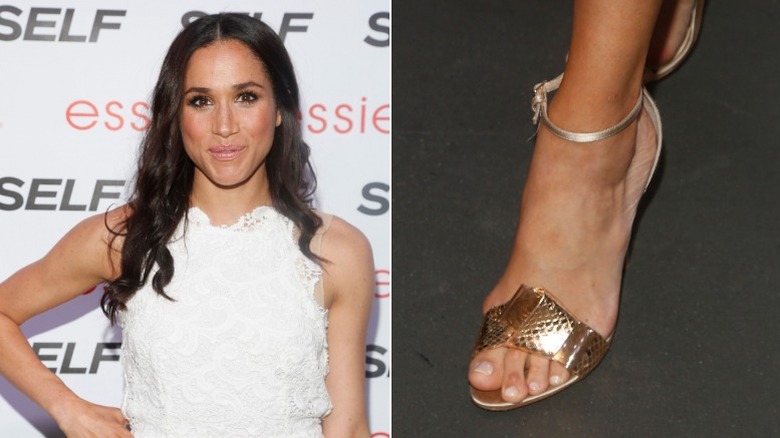 Meghan wearing open-toed shoes