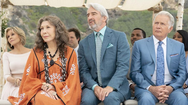 Jane Fonda, Lily Tomlin, Sam Waterston, and Martin Sheen in Grace and Frankie