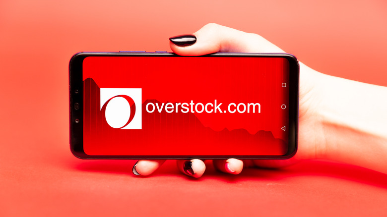 Overstock page on phone screen