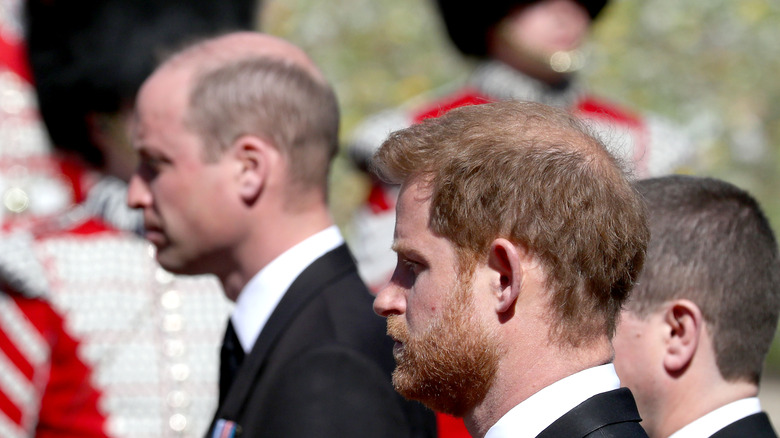 Prince William and Prince Harry at Prince Philip's funeral