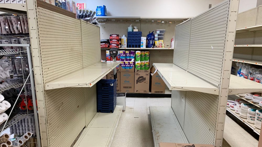 empty grocery store shelves