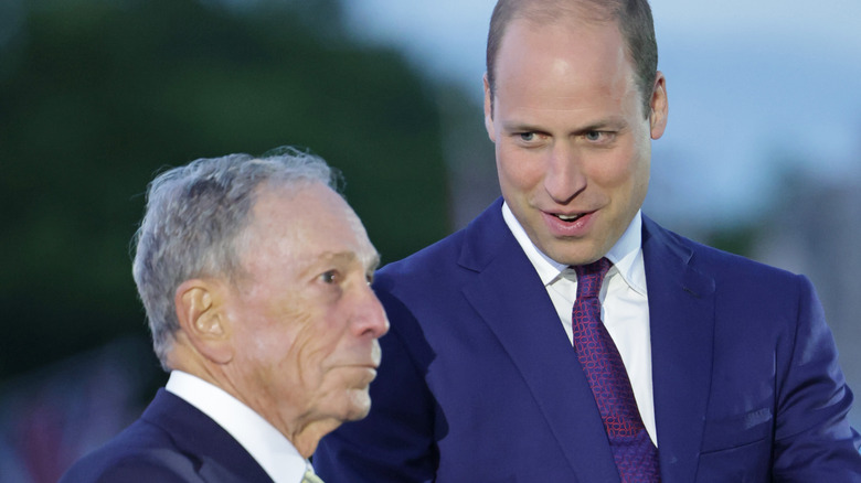 Michael Bloomberg and Prince William talking