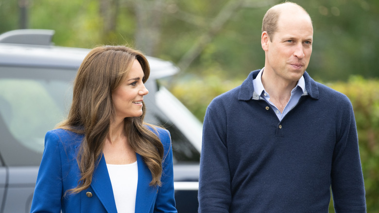 Princess Kate looking at Prince William