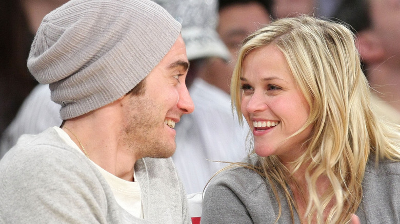 Jake Gyllenhaal and Reese Witherspoon laughing 