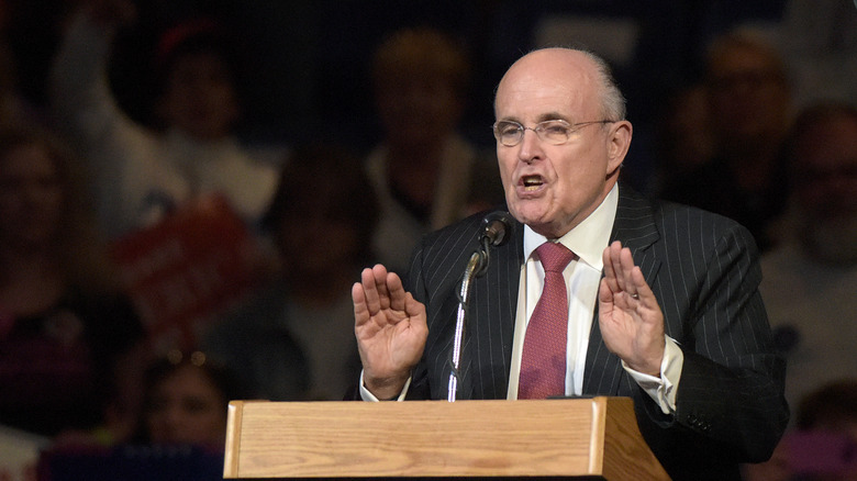 Rudy Giuliani giving a speech