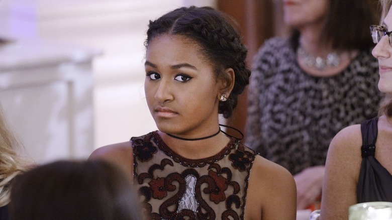 Sasha Obama at a State Dinner