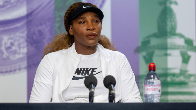 Serena Williams giving press conference