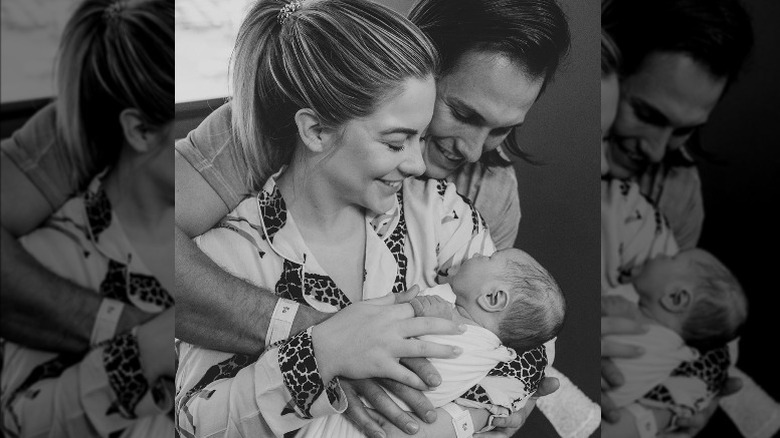 Shawn Johnson, Andrew East and Baby