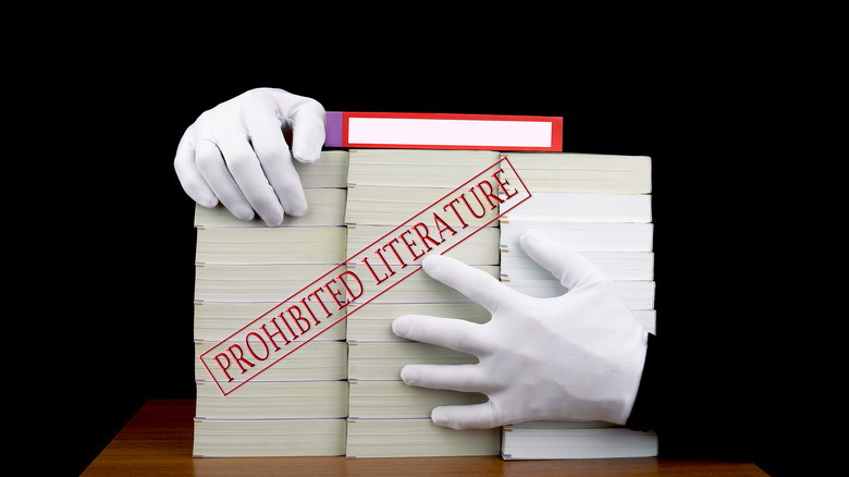 Stock photo of banned books