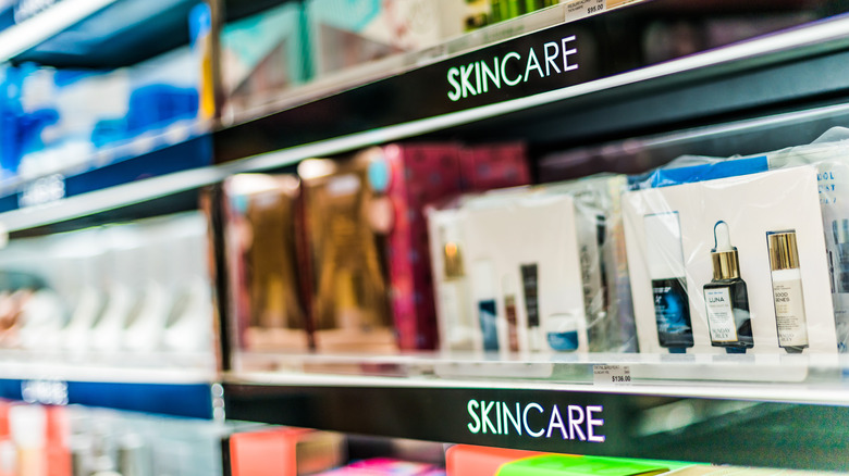 Skincare aisle in Sephora