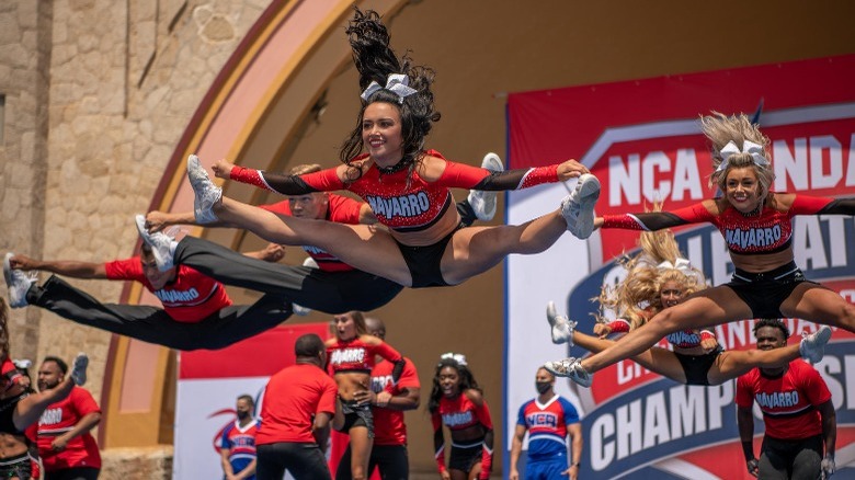 Navarro Cheer squad from Netflix competing at World Championships