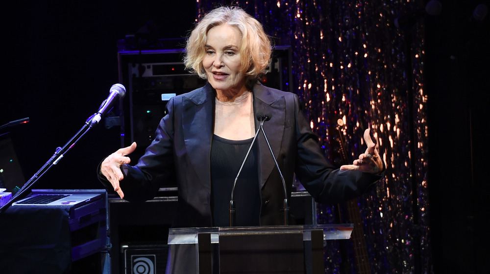 Jessica Lange speaking at gala