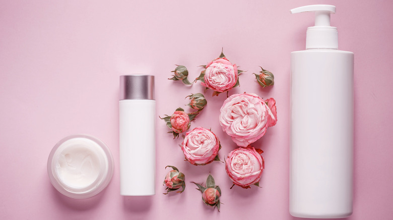 women's products on a pink background