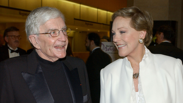 Julie Andrews smiling at Blake Edwards 