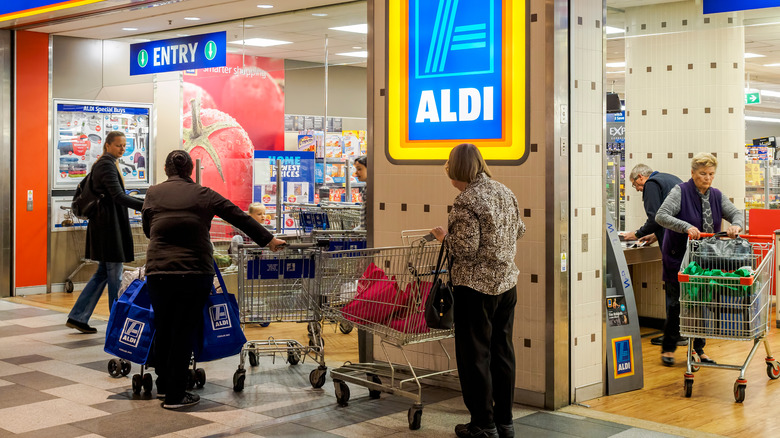 People shopping at Aldi