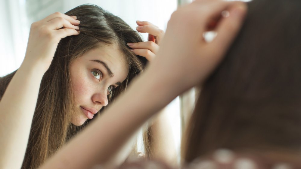 Woman with thinning hair